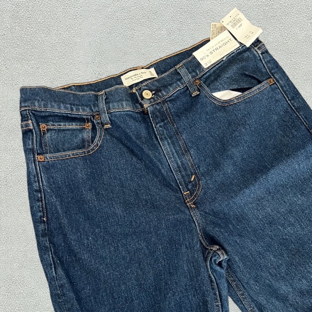 Abercrombie & Fitch 90s Straight Jeans Womens 31 12 Short Ultra High Rise NWT